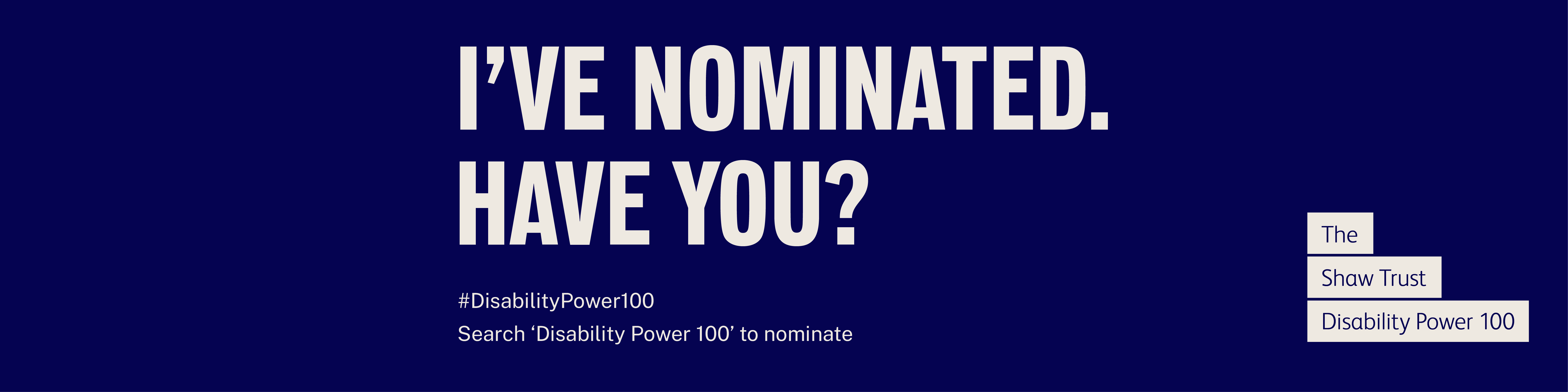 I've nominated. Have you?